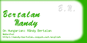 bertalan mandy business card